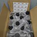 Moretoes 56pcs 12oz Plastic Juice Bottles with Caps, Clear Empty Reusable Containers with Brush Funnel and Labels for Smoothies Ginger and Other Beverages