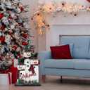 Christmas Decorations for Home Farmhouse Snowman Decoration Pinecones Merry Christmas Sign Iron Wooden Decorative Block Rustic Tabletop Xmas Party Holiday Dcor Indoor Outdoor