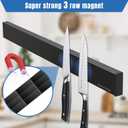 Magnetic Knife Holder for Wall 17 Inch with 3 Hooks, No Drilling