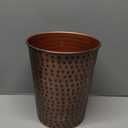 Monarch Abode Metal Bathroom Trash Can  Waste Basket for Bedroom, Office Desk, & Dorm, Hand Hammered, Durable Decorative Antique Copper Small Trash Can Bathroom Garbage Bin Wastebasket