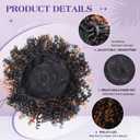 Short Kinky Curly Brown Drawstring Ponytail Extension for Black Women Synthetic Ombre Brown Afro Kinky Curly Ponytail Drawstring Extension Messy Bun Hair Piece for Daily Party 10Inch T1B/30