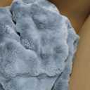 Bedsure GentleSoft Fluffy Fuzzy Twin Blanket, Soft Cozy Fleece Faux Fur Blanket, Pink Decorations Minky Velvet Couch Cover, Thick Warm Plush Women Men Birthday Gifts, 870GSM, Greyish Blue
