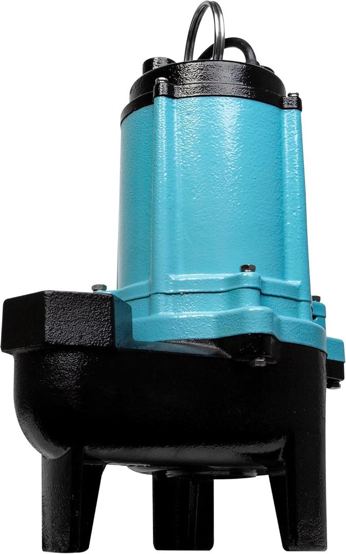 Little Giant 10SC-CIM 115 Volt, 1/2 HP, 7200 GPH Cast Iron Manual Submersible Sewage/Effluent Pump with 20-Ft. Cord (No Switch), Blue, 511432