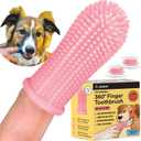 Jasper Dog Toothbrush, 360 Dog Tooth Brushing Kit, Cat Toothbrush, Dog Teeth Cleaning, Dog Finger Toothbrush, Dog Tooth Brush for Small & Large Pets, Dog Toothpaste Not Included - Pink 2-Pack