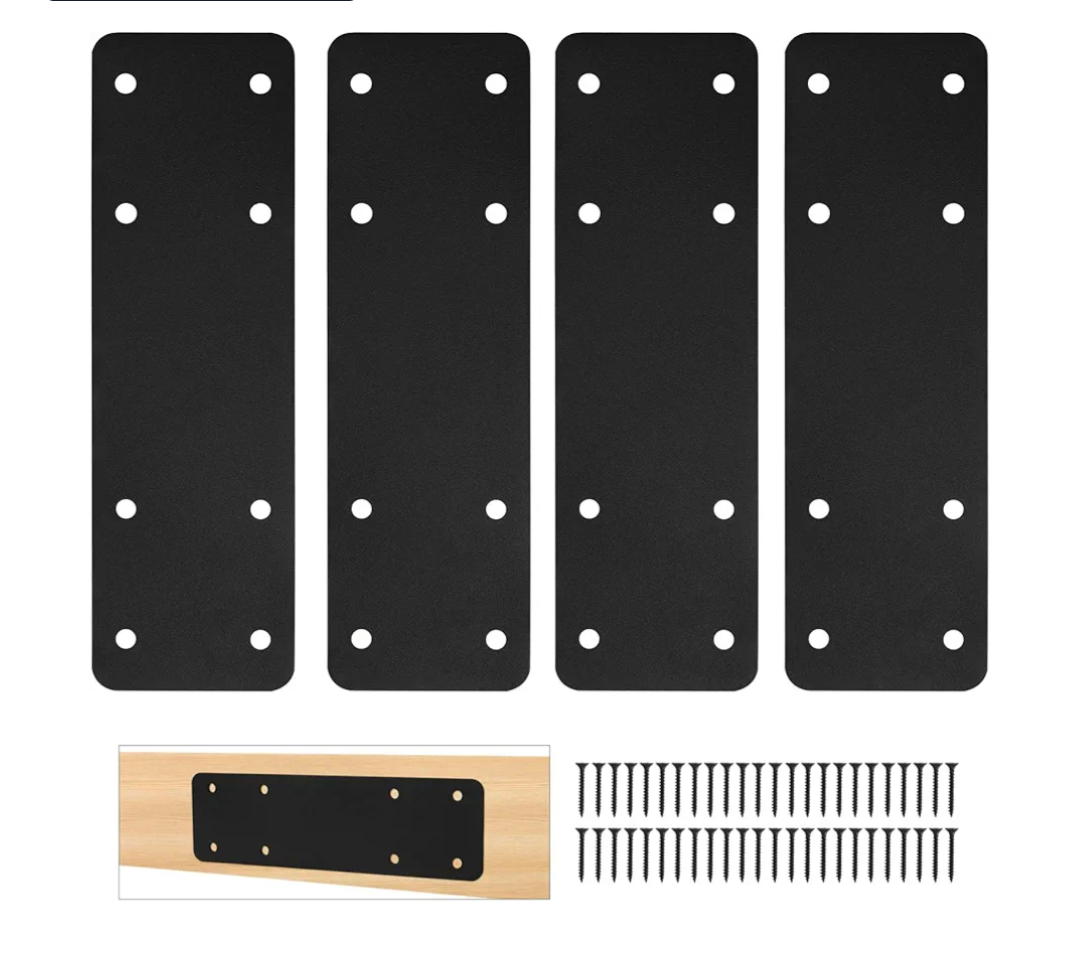 4 Pack 10"x3" Straight Steel Plate,Heavy Duty Flat Mending Plate,Post to Beam Connectors Repair Bracket,I Shape Strap,Pergola Brackets for Wood 4x4 6X6 Lumber
