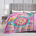 SweetFox Donut Blanket, Funny Cute Donut Decor Throw Blanket Gifts for Girls Boys Food Lovers Super Warm Soft Plush Fleece Lightweight Flannel Winter Bedding Blankets for Kids Adults Women 50"X40"