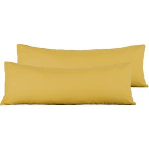 Evolive Ultra Soft Microfiber Body Pillow Cover/Pillowcases 21"x54" with Hidden Zipper Closure Set of 2. (Spicy Mustard, Body Pillow Cover 21"x54")