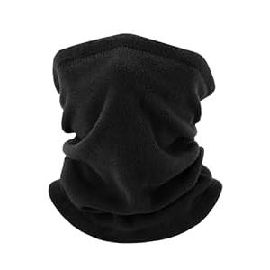 Winter Neck Warmer, Polar Fleece Neck Gaiter Warm Face Cover, Cold Weather Ski Face Mask Windproof for Men and Women (Black)