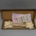 WUBOMJIO Princess Fairy Wands Craft Kit, Kid Birthday Party Supplies Make Your Own Magic Wands Include Unfinished Wooden Fairy Wands, Gem Stickers, Ribbons, Ideal for Kids 6+(14 PCS)