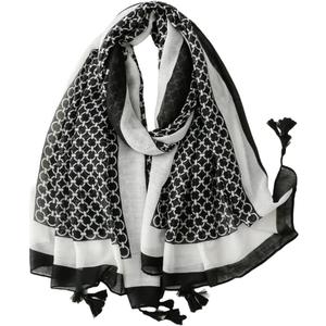 WaJuemy Travel Boho Scarf for Women Casual Lightweight Pashmina Scarves Fashion Multicolor Shawl Wraps with Fringed Beads