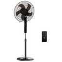 Simple Deluxe 16 inch Pedestal Fan, Quiet Oscillating Standing Fan with Adjustable Height & Tilt, 15H Timer, 3 Speeds & 3 Wind Modes, Floor Fan for Bedroom, Office, Living Room and Home Use, Black