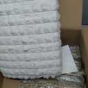 IBUYKE Rectangular Footrest Stool Ottoman, Makeup Vanity Stool Side Table, Velvet Dressing Table Seat, Footstool Chair, Golden Steel Legs, for Makeup Room, Bedroom, Square Grid Pattern, White WBD003W