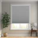 Cordless Cellular Shades,Blackout Honeycomb Shades for Windows,Pull Down Pleated Blinds,Easy to Install for Indoor Windows and French Doors,Grey(Blackout),35" w x 64" h