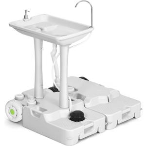 YITAHOME Portable Sink Camping,30 L Hand Washing Station with 30 L Sewage Tank, Rolling Wheels, Soap Dispenser, Towel Holder, Ideal for Outdoor, Travel, RV, Boat, Camper, Tripper 