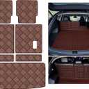 Cargo Mat Compatible with Acura MDX 2022-2024, 2025 Trunk Mat + 2ND&3RD Row Rear Backrest Mat AccessoriesAll Weather Premium Leather Car Trunk Liner Cover Protector