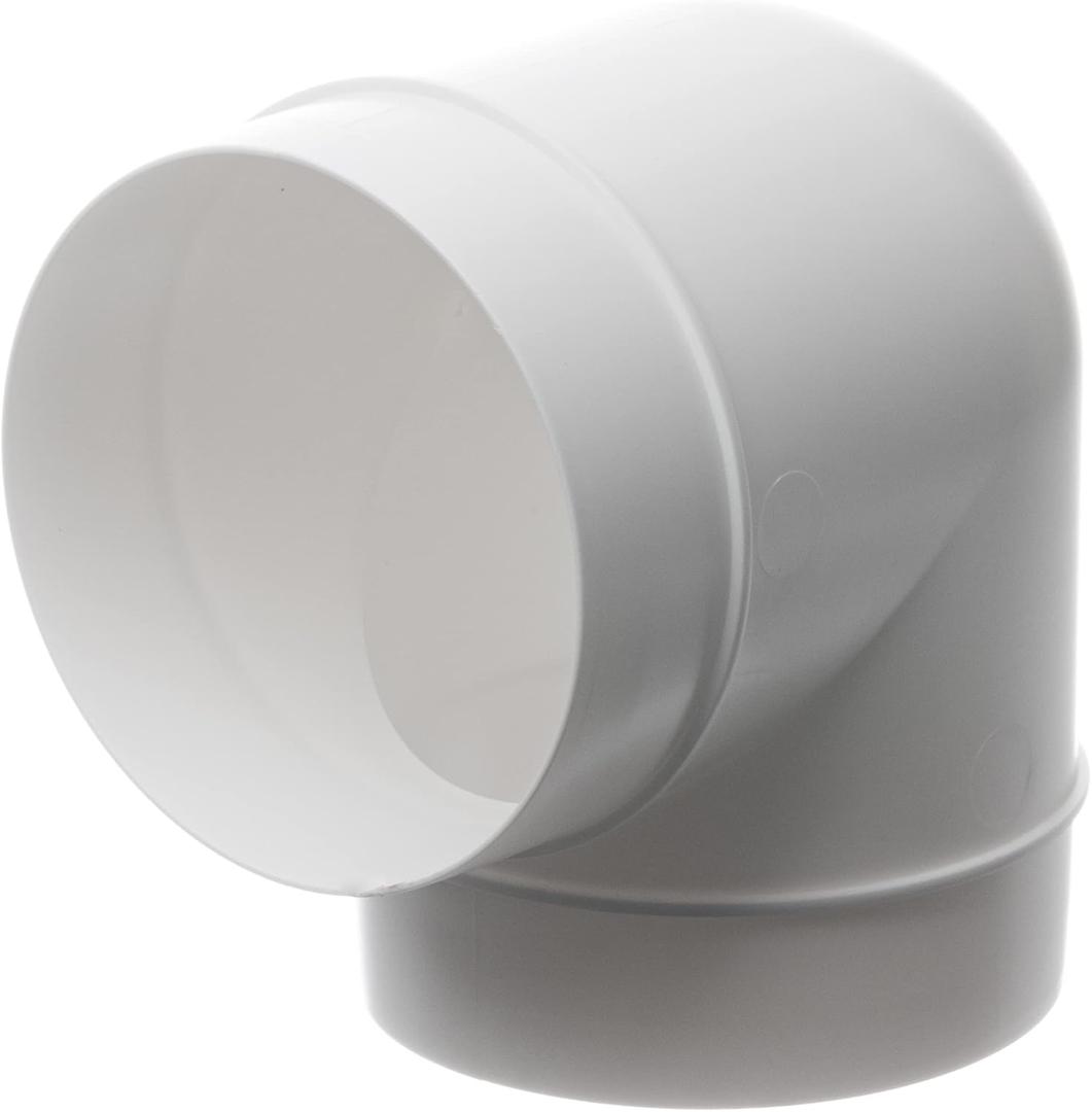 5 Inch 90 Degree Round Duct Elbow Connector Plastic Ventilation Pipe Bend Fitting for HVAC Air Duct Systems Ducting Elbow Joint for Exhaust and Supply Ventilation