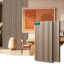 AKUMAX Sound Proof Foam Panels for Walls-Wood Wall Slat Acoustic Panels for Wall and Ceiling-96x24Inches 2 Soundproof Solar Panels,3D Wall Panels for Home Decor (Walnut)
