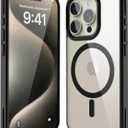 2 x for iPhone 15 Pro Max Case, Strong Magnet-Compatible with MagSafe, Shockproof Military-Grade Protection, Slim Mag Safe Thin Phone Cover Promax 6.7 in for Apple 15pro Max (Clear Black)