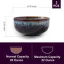Serving Bowls - 22 Ounce Bowls Set - Ceramic Bowl Set of 2-5.75 inch Salad Bowls - Soup Bowls - Cereal Bowls for Kitchen, Speckled Black Purple