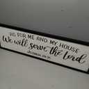 As for Me and My House We Will Serve the Lord Sign: Rustic Family Bedroom Signs Wall Decor Above Bed,Framed Country Wall Plaque Hanging Farmhouse Bible Verse Sign Christian Art Gifts 12" x 40"