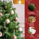 JOYIN 15 Pcs Christmas Velvet Ball Ornaments Set, 2.36'' Green Brown Neutral Tree Hanging Christmas Decorations, Xmas Shatterproof Indoor Decor for Tree Wreath Holidays Wedding Party
