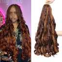 French Curl Braiding Hair 24 Inch Soft Braiding Hair Pre Stretched Loose Wave Bouncy 100g/pack Yaki Hair for Black Women Hair Extensions for Braids(P33/30 24 Inch)