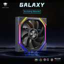 Galaxy 120mm PC Reverse Blade Case Fans, ARGB and PWM Cooling Fan PC, Axle Core Double Ring CD Pattern Module Computer Fans, Daisy-Chain 5V RGB Fan (Black 3 Pack)