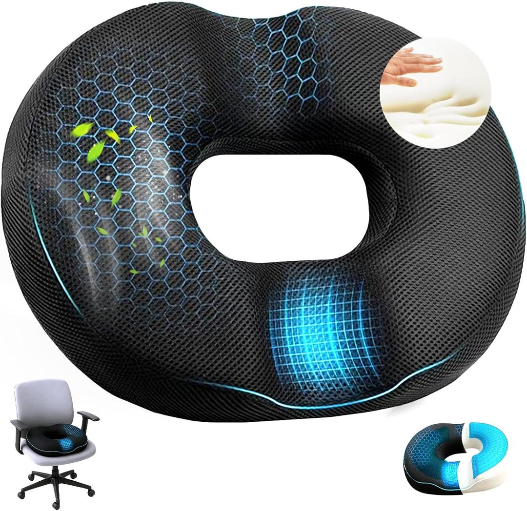 Mullow Donut Pillow | Seat Cushion| Hemorrhoid Pillow |for Tailbone Pain Relief Butt Cushion Postpartum Pressure Sciatica Hip Coccyx Desk Chair for Long Sitting Home Office