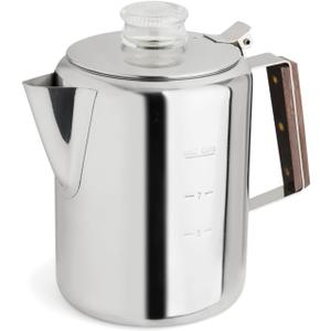 Fox Run Rapid Brew Stainless Steel Stovetop Coffee Percolator, 9 Cup