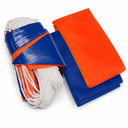 Rope With Blue and Orange Flags