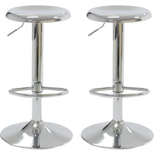 CAROLMADE Bar Stools Set of 2, Adjustable Metal Bar stools Swivel Counter Height Stool Backless Barstools for Kitchen Island Pub, Chrome