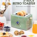 2 Slice Toaster, Retro Bread Toaster with LED Display, Extra Wide Slots Toasters with 6 Bread Shade Settings, Bagel, Cancel, Defrost Function, Stainless Steel with High Lift Lever, Removal Crumb Tray
