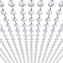 99ft Acrylic Crystal Garland Strands - Hanging Chandelier Gem Bead Chain - 14mm Clear Octagon Prism Diamond String Decorations for Wedding Party Manzanita Centerpiece Christmas Tree