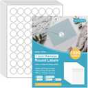 3 x MaxGear 1" Round Sticker Labels, for Inkjet or Laser Printer, Matte White Printable Labels Sheets, Strong Adhesive, Dries Quickly, Holds Ink Well, 30 Sheets, 1890 Pcs