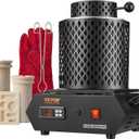 VEVOR Gold Melting Furnace, 1350W, 2102 ℉, PID Digital Electric Melting Furnace with 1 kg and 3 kg Ceramic Crucibles, Insulated Gloves, Crucible Tongs and Tray, for Gold, Silver, Aluminum, Copper