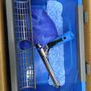 Squeegee with Shelf Storage for Window Cleaning,Window Cleaning Squeegee kit with Bucket&Microfiber Scrubber,Bathroom,Shower Doors,Mirrors,Tiles,and Car Windows Blue, 17.7"L x 10.63"W x 7.87"H