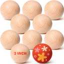 Gerrii 10 Pack 3 Inch Wooden Balls for Craft, Unfinished Wood Round Ball Smooth Birch Natural Round Decorative Balls for Easter Crafts and DIY Projects