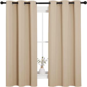 NICETOWN Thermal Insulated Grommet Room Darkening Curtains/ Draperies/ Panels for Bedroom (2 Panels, W42 x L63 inches, Biscotti Beige)