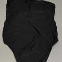 WDIRARA Women's One Piece Swimsuit Strapless Bandeau Bathing Suits Tummy Control Swimwear (Large, Black)