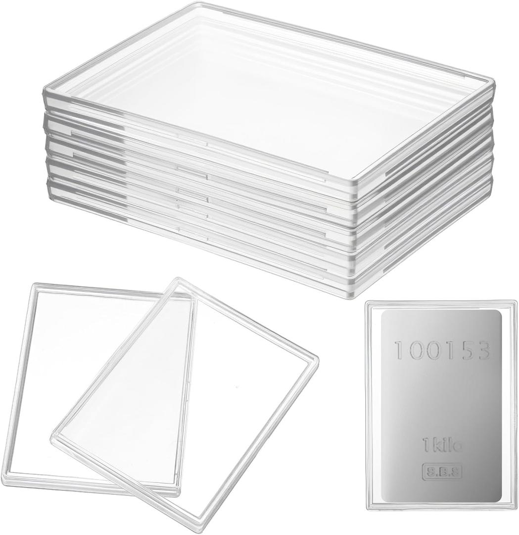 10oz Silver Bar Holder, 5Pcs Silver Bar Storage Case Clear Acrylic Storage Container Capsule Storages Container Box for 10 Ounce Bars