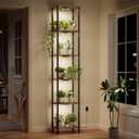 Bstrip Plant Stand Indoor with Grow Light, 81.3" Tall Indoor Plant Shelf, 6 Tier Flower Stand with Plant Light Full Spectrum, Metal Plant Holder with Light, lighted Plant Rack for Home, Corner, Patio