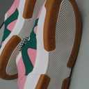 LUCKY STEP Womens Platform Fashion Sneakers Lace up Casual Faux Leather Comfortable Thick Sole Tennis Walking Shoes, 9
