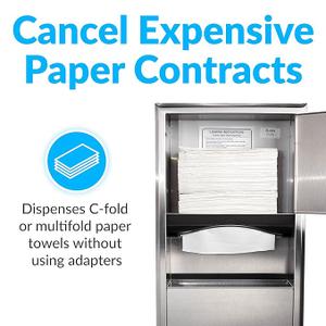 BOBRICK 369 ClassicSeries Stainless Steel Recessed Paper Towel Dispenser with 2-Gallon Waste Receptacle, 28" Height, 14" Width, Satin Finish