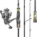 Sougayilang BD 2-Piece Spinning Fishing Rod and Reel Combo,Split-Grip Golf Handle,30 Ton Carbon Fiber,Light and Smooth Spinning Reel for Freshwater and Saltwater (Spin Combo 7'60''-Medium Heavy)