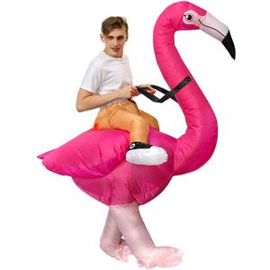 JASHKE Inflatable Costume Flamingo Costume Halloween Costume Fancy Dress Cosplay Costumes for Adult Pink