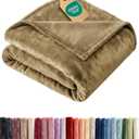 Ultra Soft Fleece Blanket Queen Size - Flannel Fleece Luxury Queen Blanket - Lightweight for Couch Bed Chair - Thick, Warm and Breathable - All Season Cozy Fuzzy, Anti-Static Microplush Bedding, Camel