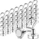 MAGXCENE  Magnetic Hooks Heavy Duty, 25 lbs Strong Magnet Hooks for Cruise Refrigerator, Neodymium Magnets with Hooks for Grill Hanging Kitchen Tool Storage