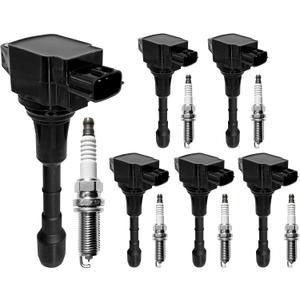 Ignition Coil & Spark Plugs Set of 6 Compatible with Nissan Murano Maxima Pathfinder Altima Quest Infiniti FX35 G35 Q50 QX60 3.5L V6 & More Replaces# UF550