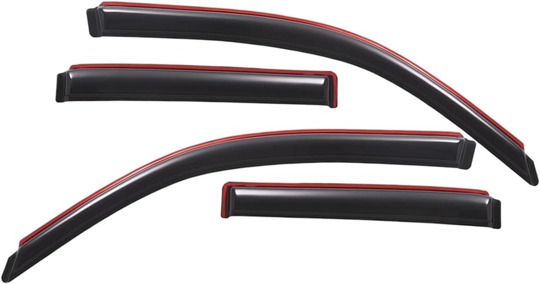 Lightronic Extra Durable Clip-on in-Channel Auto Vent Window Visor, Fits 2003-2009 Toyota 4Runner, UV Protection Rain Guard, Original Wind Deflector, No-Drill Easy Install, Dark Smoke, 4-Pcs
