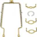8 9 10 11 12 inch Lamp Shade Harp Holder, ALUCSET Adjustable Lamp Harp Kit, Fit Both Standard Lamp Rod and E14 E26 E27 Light Base UNO Fitter Adapter Converter Finial Set, Lampshade Bracket (Gold)
